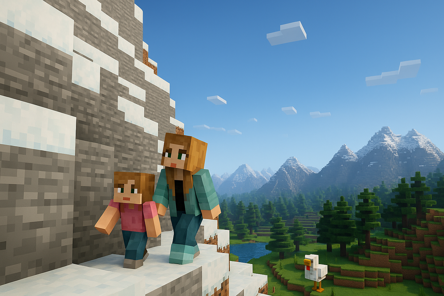Climbing mountains together in Minecraft therapy
